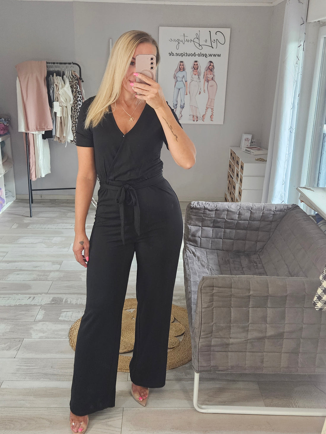 Hailys Overall Einteiler Jumpsuit Schwarz Gr. S-XL