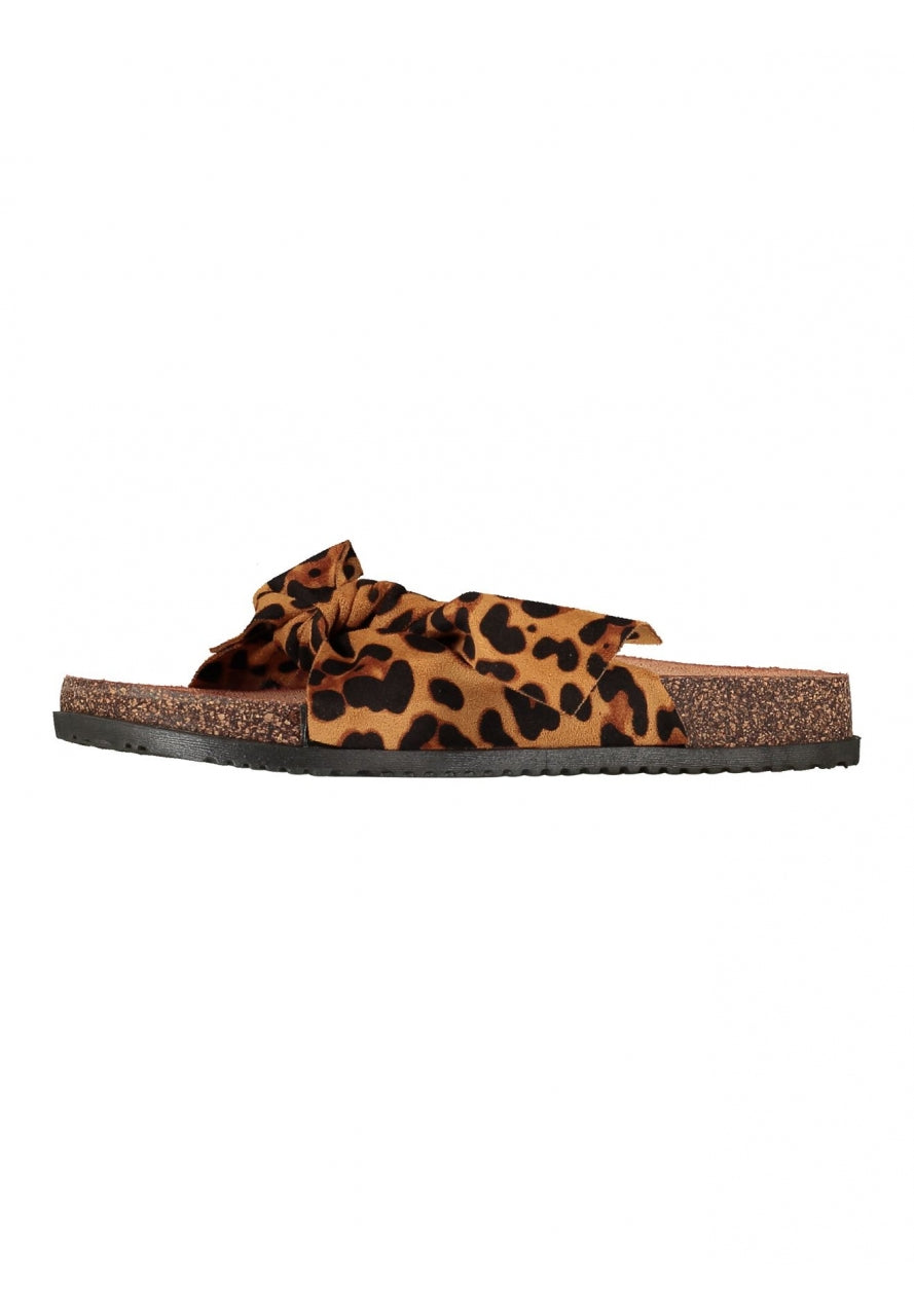 Hailys Leo Pantolette Slipper Sandale mit Schleife Leopard Gr.36-41