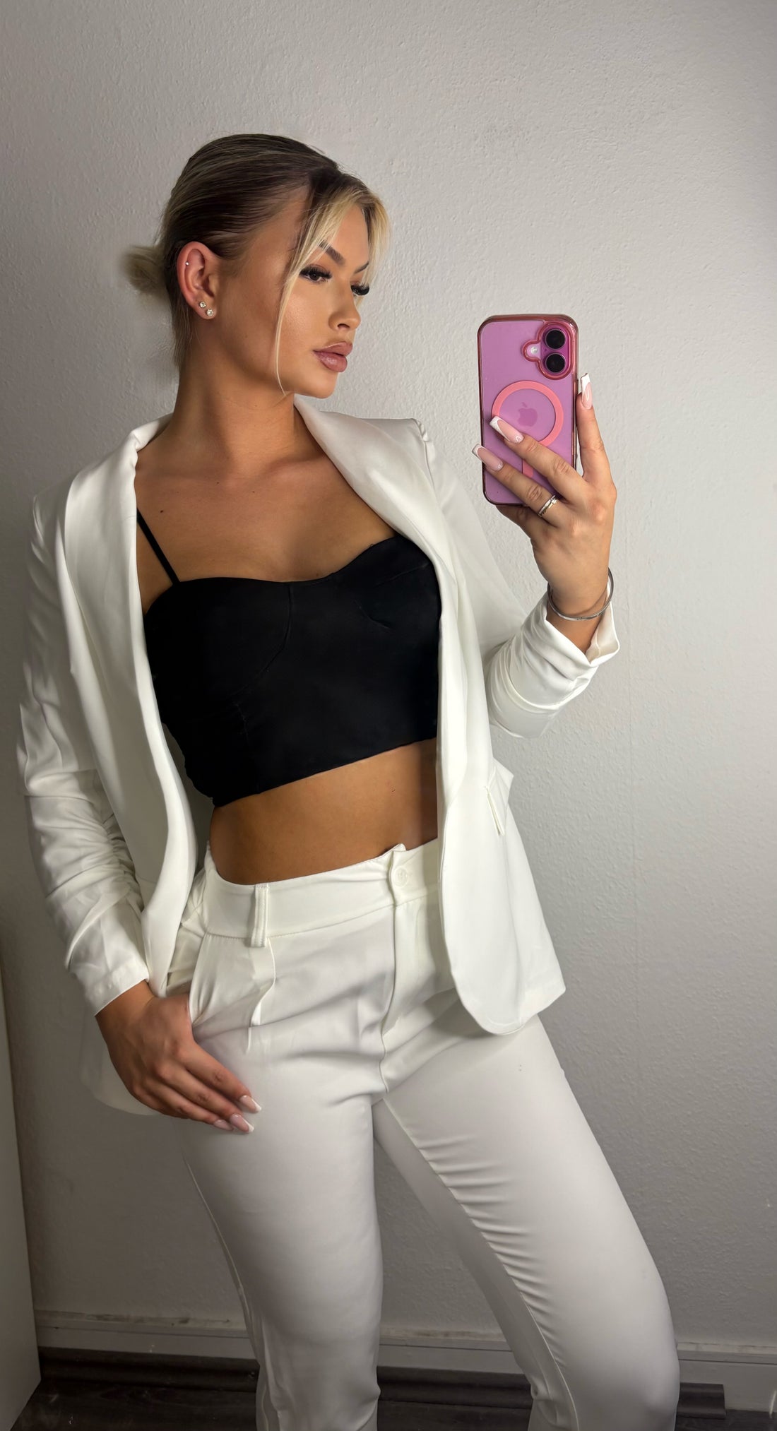 Hailys Blazer in Laqua und Weiß