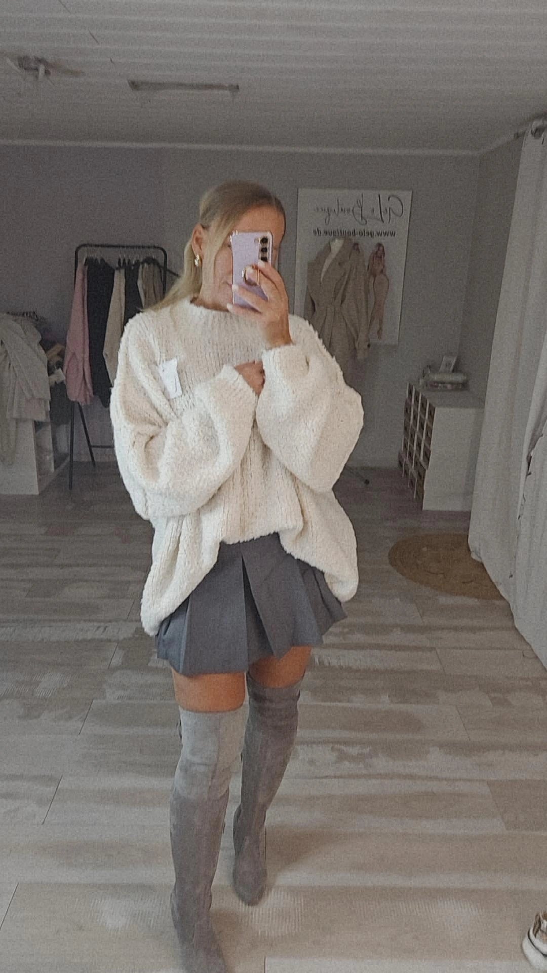 FALTEN ROCK mit eingenähter Shorts - grey