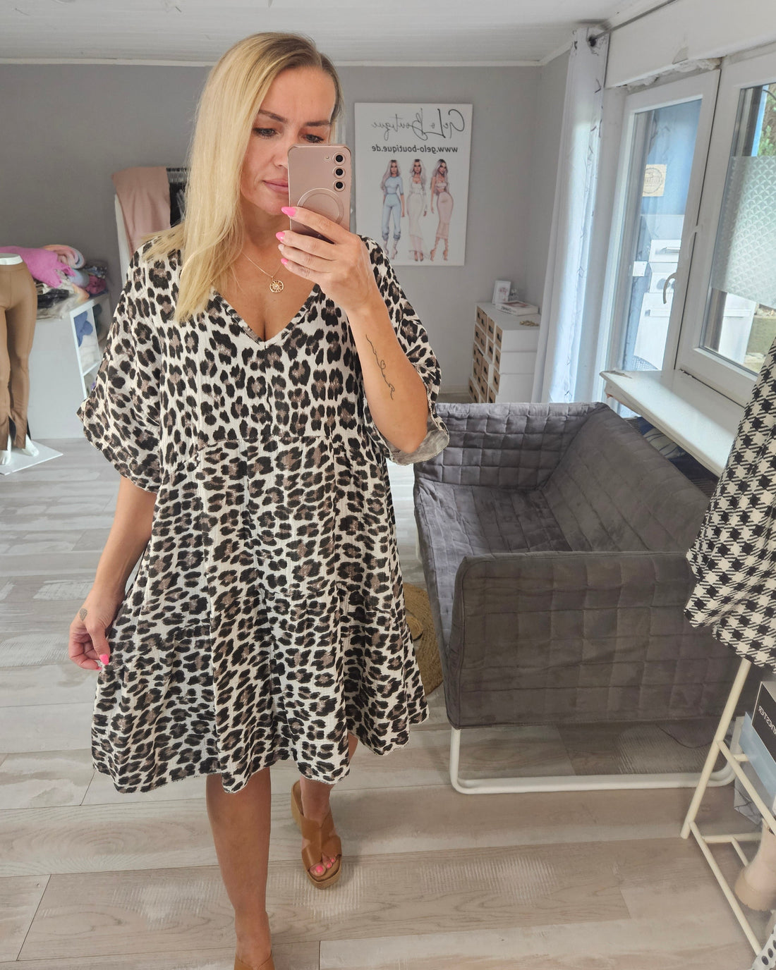 Musselin Oversize Kleid Tunika 2Farben