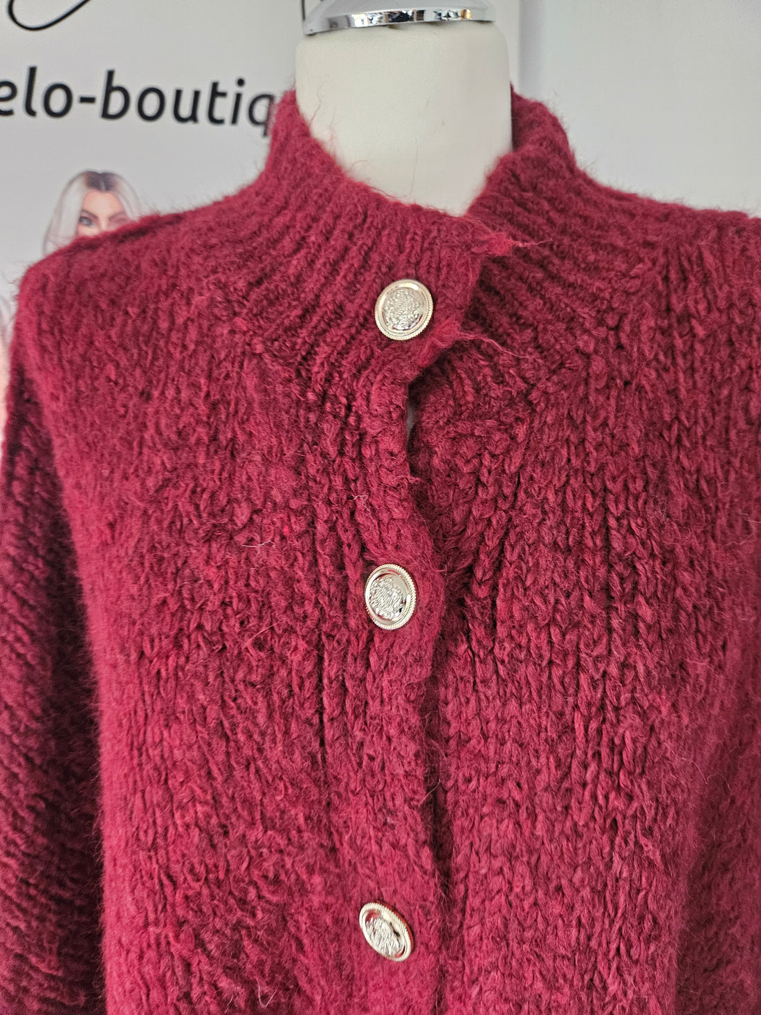 "Mayla" Oversize Cardigan mit Goldenen Knöpfen