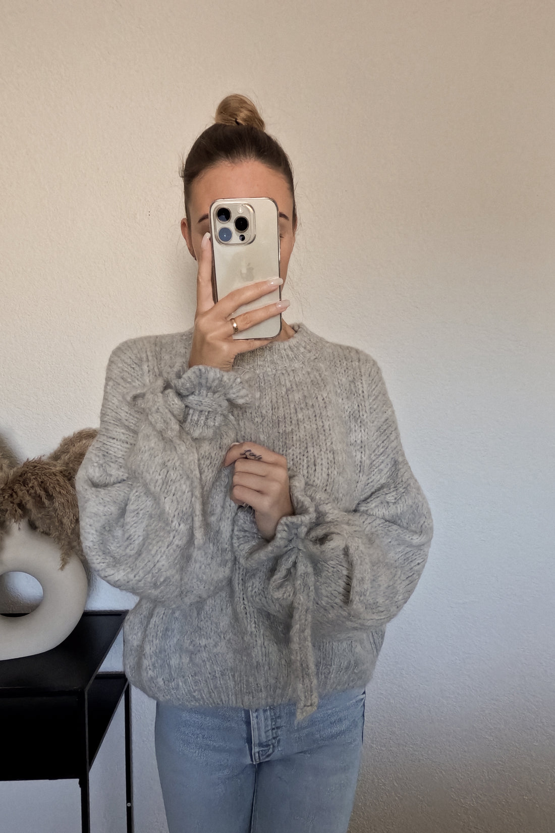 Kuschel Pullover - SchleifenÄrmel