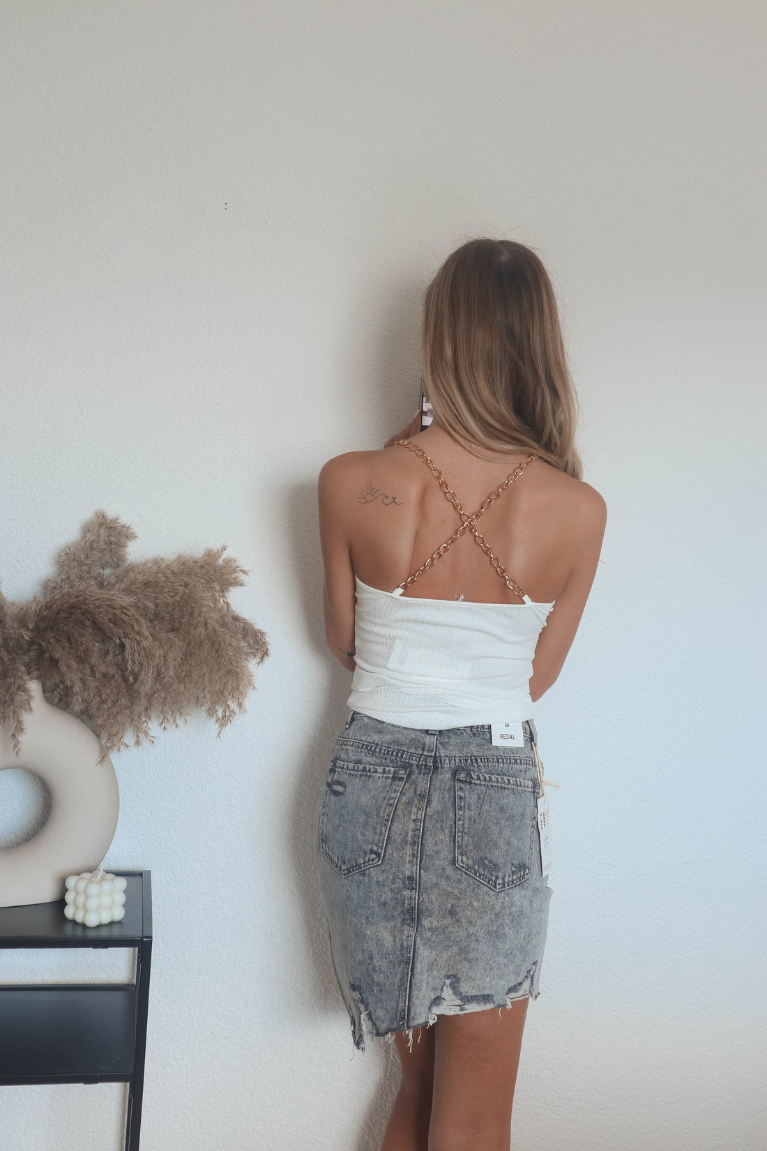 Jeans Rock mit Fransen