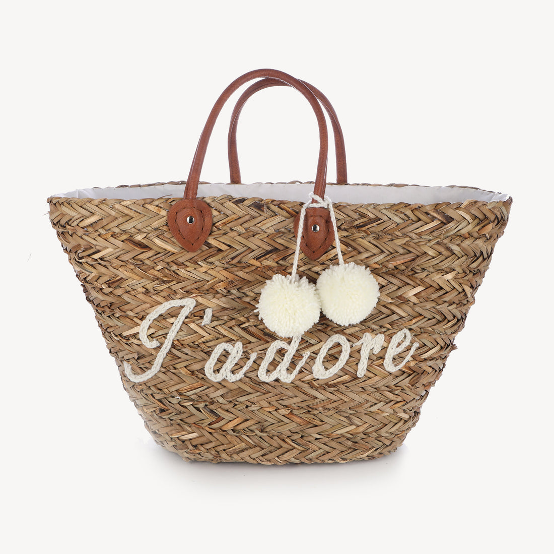 Damen Jadore/Good Vibes Stroh Tasche Strand Korb Strandtasche Shopper 2Modelle