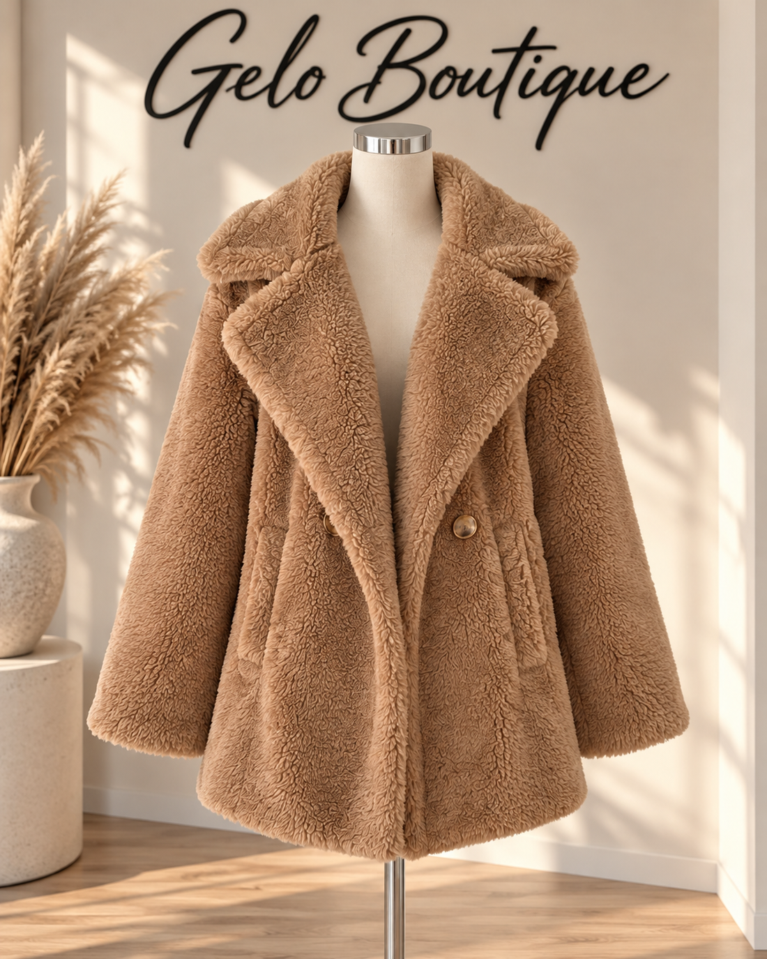 Teddy Mantel Jacke kurz