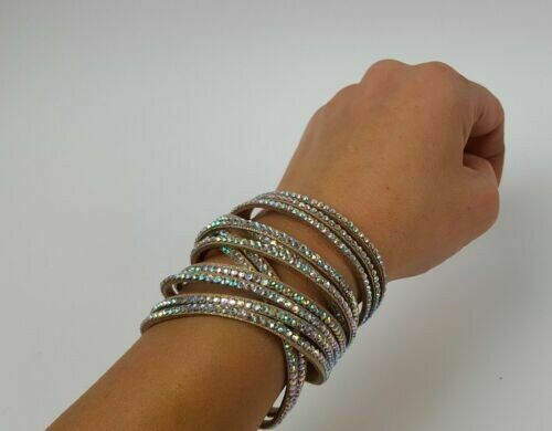 Kunstleder Armband mit Glittzer/Strass
