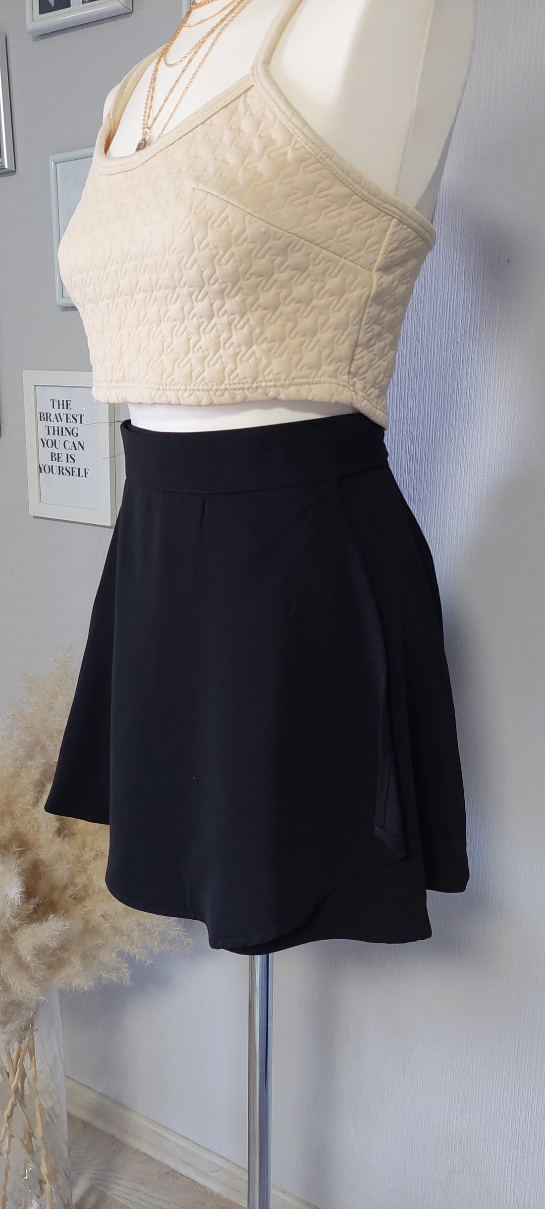 Wickel hight waist Rock in Schwarz