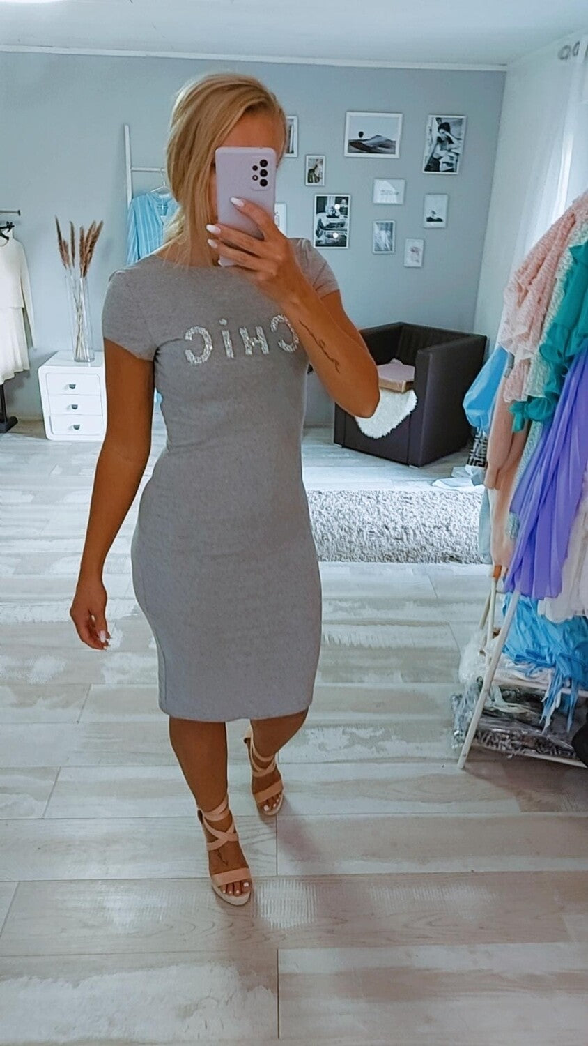Bleistift Kleid "Chic" Grey