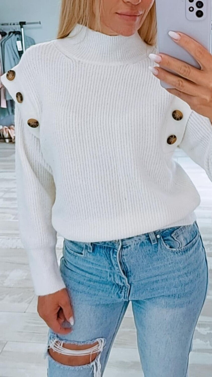 Pullover Whity mit Knöpfen