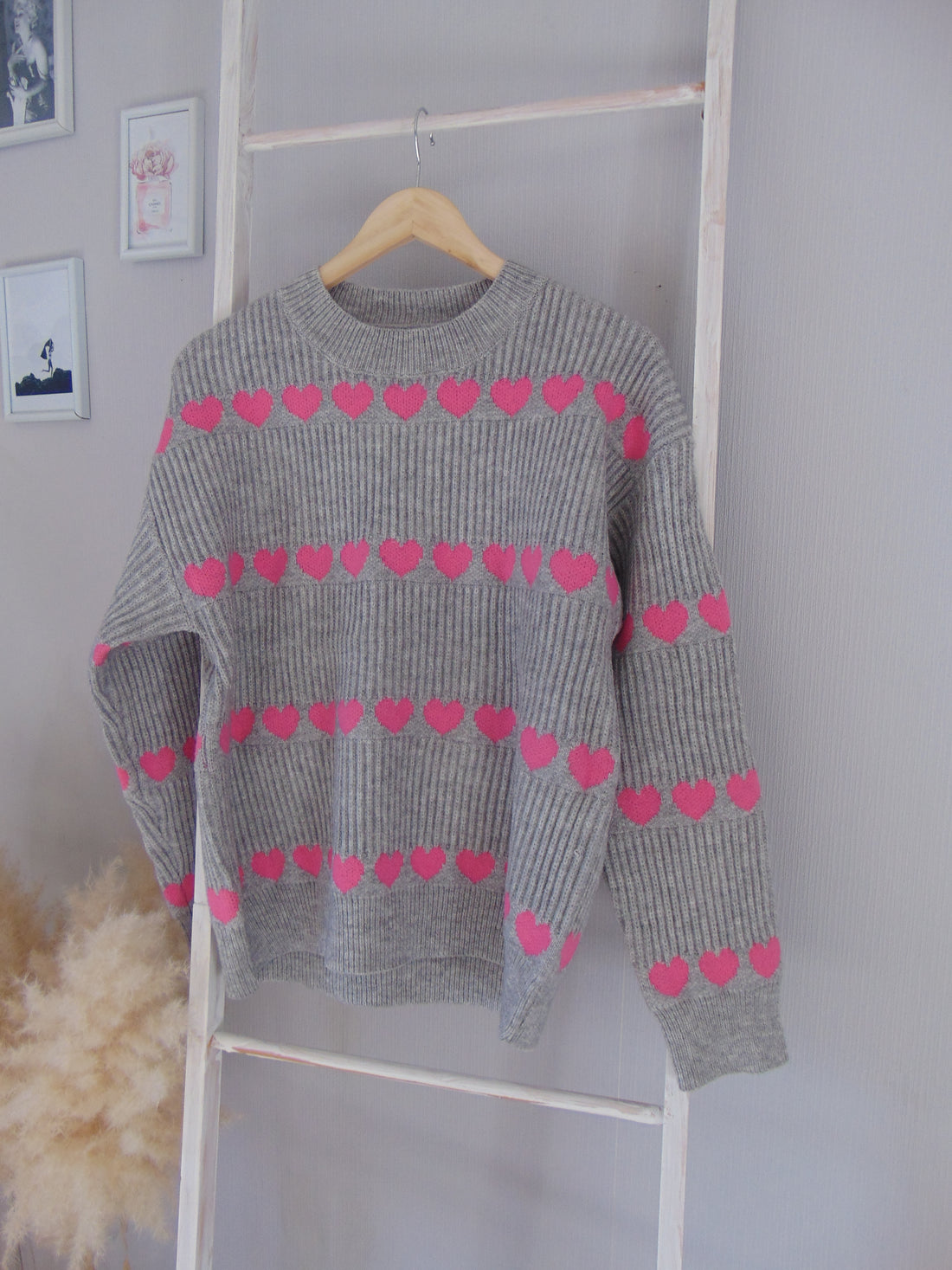 Herzchen Pullover - Grey
