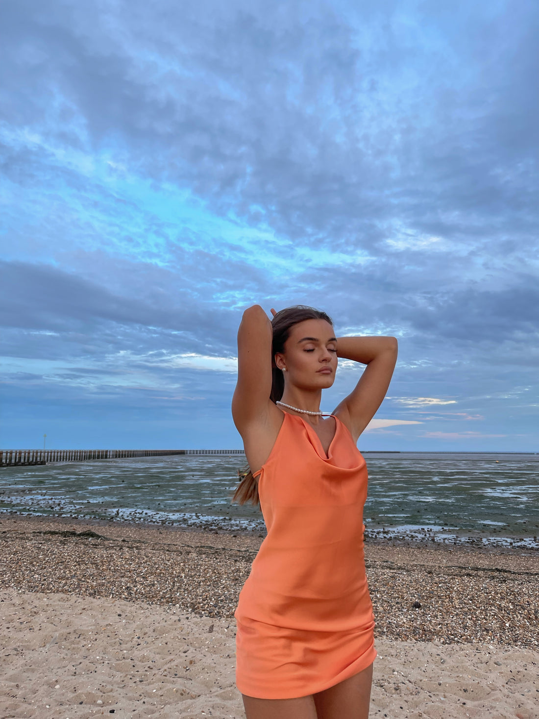 Satin Kleid in 3Farben